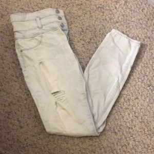 Distressed high waisted skinny jeans